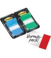 PACK 2 DISPENSADORES X 50 MARCADORES INDEX 25,4X43,2MM COLORES AZUL/VERDE 680-GB2 POST-IT 7000052570