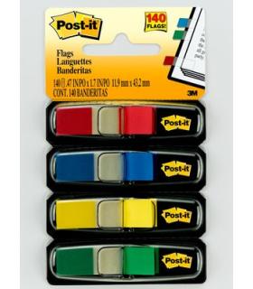 PACK 4 DISPENSADORES X 35 MARCADORES INDEX 11,9X43,2MM COLORES SURTIDOS 683-4 POST-IT 7000144923