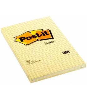 BLOC 100 HOJAS NOTAS GRANDES ADHESIVAS 101X152MM CANARY YELLOW CUADRCULA 662N POST-IT 7100172739