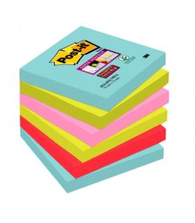 PACK 6 BLOCS 90 HOJAS NOTAS ADHESIVAS 76X76MM SUPER STICKY COLECCIN COSMIC 654-6SS-COS POST-IT 7100263206