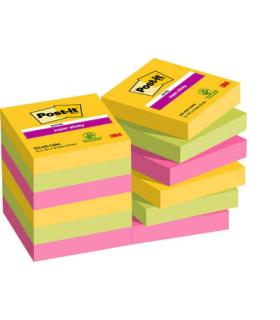 PACK 12 BLOCS 90 HOJAS NOTAS ADHESIVAS 47,6X47,6MM SUPER STICKY COLECCIN CARNIVAL CAJA CARTN 622-12SS-CARN POST-IT 7100290181