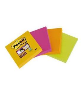 PACK 4 BLOCS 45 HOJAS NOTAS ADHESIVAS 47,6X47,6MM SUPER STICKY COLORES SURTIDOS 6910SSS-YPOG-EU POST-IT 7100172209