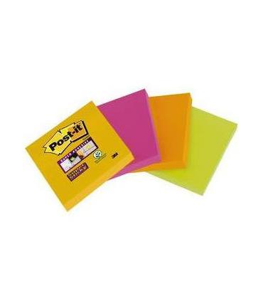 PACK 4 BLOCS 45 HOJAS NOTAS ADHESIVAS 47,6X47,6MM SUPER STICKY COLORES SURTIDOS 6910SSS-YPOG-EU POST-IT 7100172209