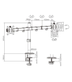 Soporte de escritorio ajustable Gembird MA-D2-01 para dos pantallas