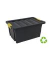 CAJA SOSTENIBLE DE ALMACENAJE CON TAPA Y RUEDAS 55 LITROS 43X63X30CM PP NEGRO ARCHIVO 2000 CP1481055 NE