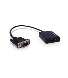 Cable Conversor 3GO C132 HDMI Hembra - VGA Macho/ 28.5cm/ Negro