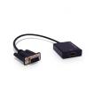 Cable Conversor 3GO C132 HDMI Hembra - VGA Macho/ 28.5cm/ Negro