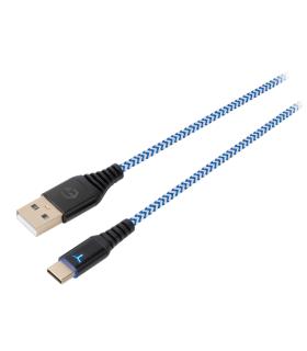 EG SCH10 TYPE-C 3M CABLE DE CARGA TRENZADO BLANCO/AZUL-PS5