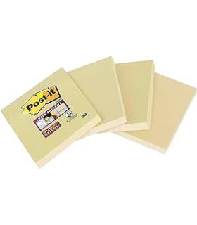 PACK 4 BLOCS 45 HOJAS NOTAS RECICLADAS ADHESIVAS 102X152MM SUPER STICKY CANARY YELLOW CON LNEAS 4645-RSSCY4 POST-IT 7100321347