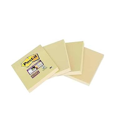 PACK 4 BLOCS 45 HOJAS NOTAS RECICLADAS ADHESIVAS 102X152MM SUPER STICKY CANARY YELLOW CON LNEAS 4645-RSSCY4 POST-IT 7100321347