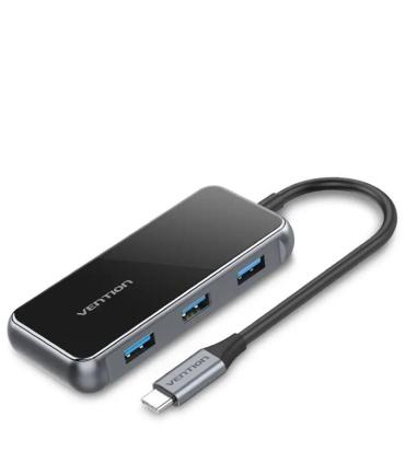 Docking USB Tipo-C Vention TFFHB/ 1xHDMI 4K/ 3xUSB/ 1xRJ45/ 1xUSB Tipo-C PD/ Gris