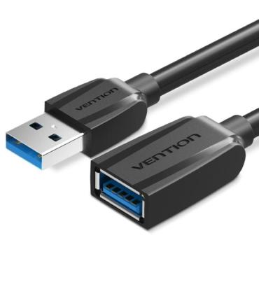 Cable Alargador USB 3.0 Vention VAS-A45-B050/ USB Macho - USB Hembra/ 5Gbps/ 50cm/ Negro