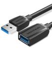 Cable Alargador USB 3.0 Vention VAS-A45-B150/ USB Macho - USB Hembra/ 5Gbps/ 1.5m/ Negro