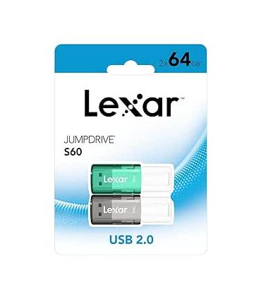 LEXAR 2X64GB PACK JUMPDRIVE S60 USB 2.0 FLASH DRIVE