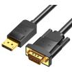 Vention Cable Conversor HBLBH/ Displayport Macho - VGA Macho/ 2m/ Negro