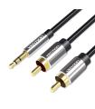 Vention Cable Estéreo BCFBG/ Jack 3.5 Macho - 2x RCA Macho/ 1.5m/ Negro