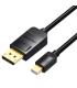 Cable Conversor Vention HAABI/ Mini DisplayPort Macho - DisplayPort Macho/ 3m/ Negro