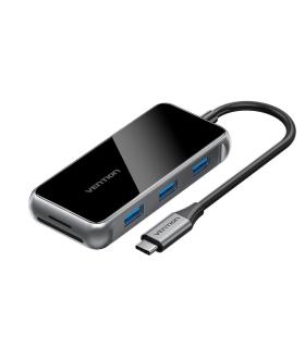 Vention Docking USB Tipo-C TFMHB  1xHDMI  3xUSB  1xUSB Tipo-C PD  1xLector Tarjetas SD y MicroSD  Gris