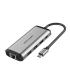 Vention Docking USB Tipo-C THAHB  1xHDMI  3xUSB  1xUSB Tipo-C PD  1xRJ45  1xLector tarjetas  1xAudio  Gris