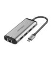 Vention Docking USB Tipo-C THAHB/ 1xHDMI/ 3xUSB/ 1xUSB Tipo-C PD/ 1xRJ45/ 1xLector tarjetas/ 1xAudio/ Gris