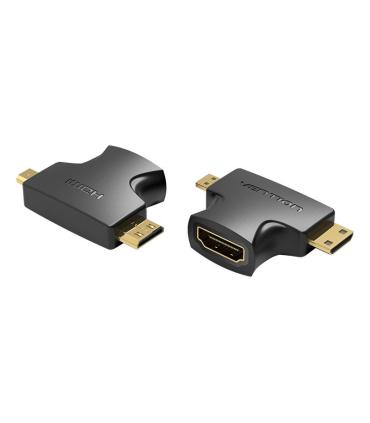 Vention Adaptador HDMI 2 en 1 AGFB0  HDMI Hembra a Micro HDMI Macho - Mini HDMI Macho