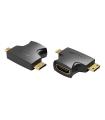 Vention Adaptador HDMI 2 en 1 AGFB0/ HDMI Hembra a Micro HDMI Macho - Mini HDMI Macho