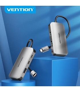 Vention Hub USB Tipo-C TNDHB  3xUSB  1xUSB Tipo-C  1xUSB Tipo-C PD