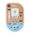 Cargador De Pared Tech One Tech TEC2262/ 1xUSB Tipo-C + Cable Lightning/ 3A/ Blanco