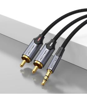 Vention Cable Estéreo BCNBF  Jack 3.5 Macho - 2x RCA Macho  1m  Gris