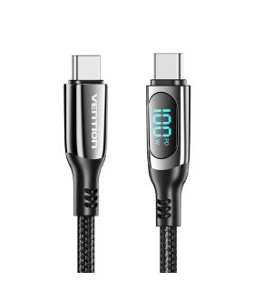 Vention Cable USB 2.0 Tipo-C 5A 100W TAYBAV  USB Tipo-C Macho - USB Tipo-C Macho  1.2m  con Pantalla