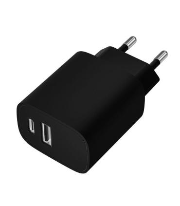 Cargador de Pared Leotec LECSPH20W2K/ 1xUSB Tipo-C/ 1xUSB/ 20W