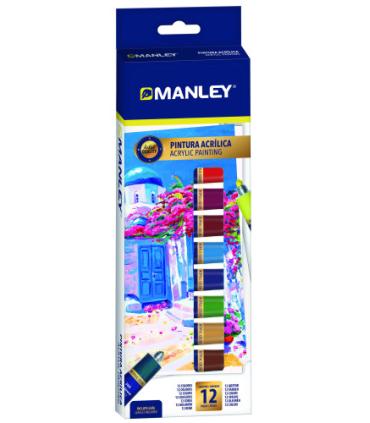 ESTUCHE PINTURA ACRILICA 12 X 12ML MANLEY MDV00012