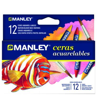 ESTUCHE 12 CERAS ACUARELABLES MANLEY MNQ00412