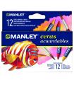 ESTUCHE 12 CERAS ACUARELABLES MANLEY MNQ00412