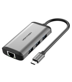 Vention Docking USB Tipo-C CNCHB  1xHDMI  3xUSB  1xUSB Tipo-C PD  1xRJ45  Gris