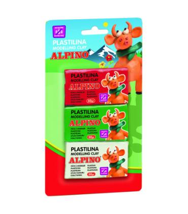 BLISTER 3 UNIDADES PLASTILINA  DE 50 GRS. ALPINO DP000116