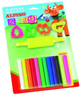 BLISTER 10+2 ROLLITOS PLASTILINA 17 GRS. ALPINO DP000052