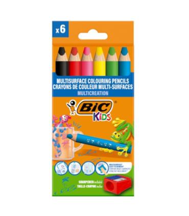 ESTUCHE LAPICES TRIANGULARES MULTISUPERFICIE BLISTER 6UDS BIC 515220