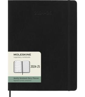 AGENDA 18 MESES 2024-2025 SEMANAL XL (19 X 25 CM) NEGRA TAPA BLANDA MOLESKINE DSB18WN4Y25