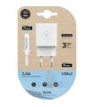 Cargador De Pared Tech One Tech TEC2402/ 2xUSB + Cable Lightning/ 2.4A/ Blanco