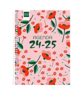 AGENDA ESCOLAR 2024-2025 4 155X212 SEMANA VISTA HORIZONTAL COOL FLORAL FINOCAM 645040625