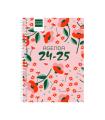 AGENDA ESCOLAR 2024-2025 8 120X164 SEMANA VISTA HORIZONTAL COOL FLORAL FINOCAM 645000625