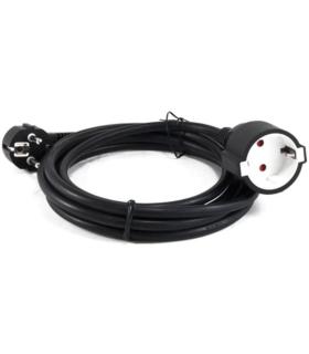 Cable Alargador de Alimentacin 3GO AL3M/ CEE7 Macho - CEE7 Hembra/ 3m/ Negro