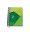 AGENDA ESCOLAR 2024-2025 TAMAO A6 TAPA CARTON FORRADO  DA PGINA TANGRAM BASIC VERDE DOHE 51750