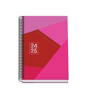 AGENDA ESCOLAR 2024-2025 TAMAO A5 TAPA CARTON FORRADO  DA PGINA TANGRAM BASIC ROSA DOHE 51741