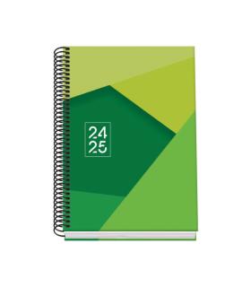 AGENDA ESCOLAR 2024-2025 TAMAO A5 TAPA CARTON FORRADO  SEMANA VISTA TANGRAM BASIC VERDE DOHE 51746