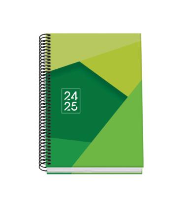 AGENDA ESCOLAR 2024-2025 TAMAO A5 TAPA CARTON FORRADO  SEMANA VISTA TANGRAM BASIC VERDE DOHE 51746