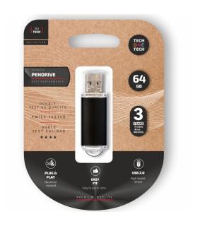 Pendrive 64GB Tech One Tech Basic USB 2.0/ Negro