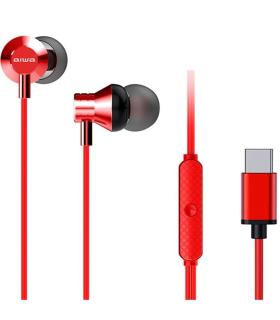 Auriculares Intrauditivos Aiwa ESTM-50USB-C/RD/ con Micrfono/ USB Tipo-C/ Rojo