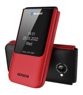 Telfono Mvil Aiwa FP-24RD para Personas Mayores/ Rojo